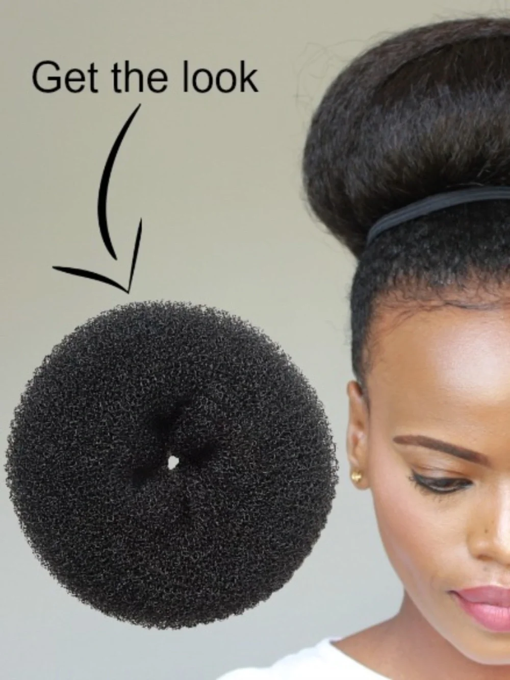 NWT Large Size Black Donut Hair Bun Updo Style Maker